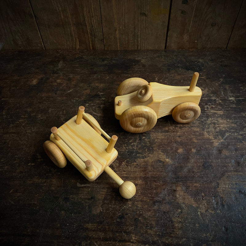 Wooden Small Tractor With Trailer