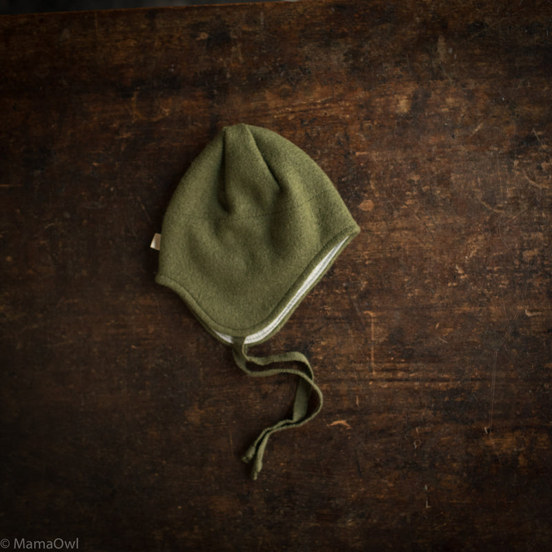 Boiled Merino Wool Hat - Olive