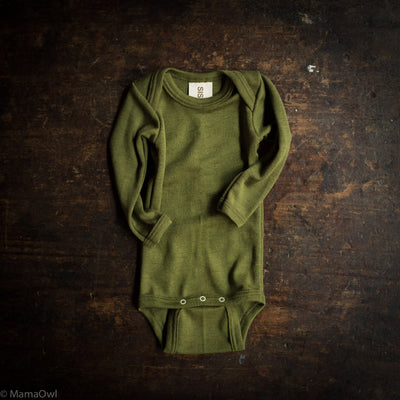 Robin Baby Body - Merino Wool & Silk - Moss