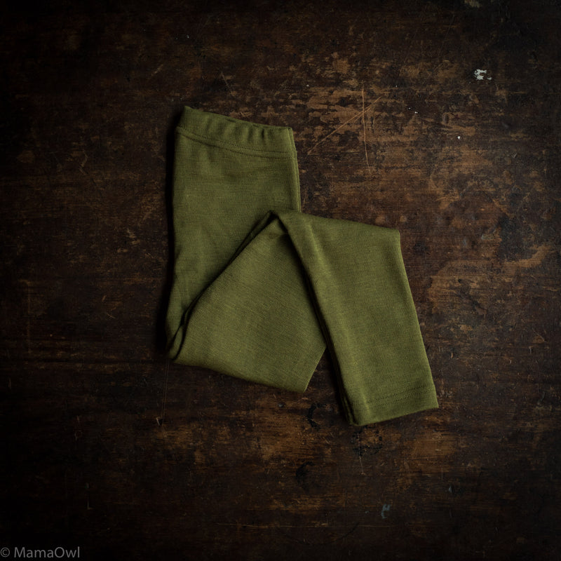 Finch Leggings - Merino Wool & Silk - Moss