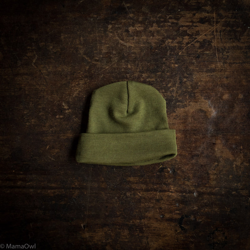 Rook Baby & Kids Beanie - Merino Wool & Silk - Moss