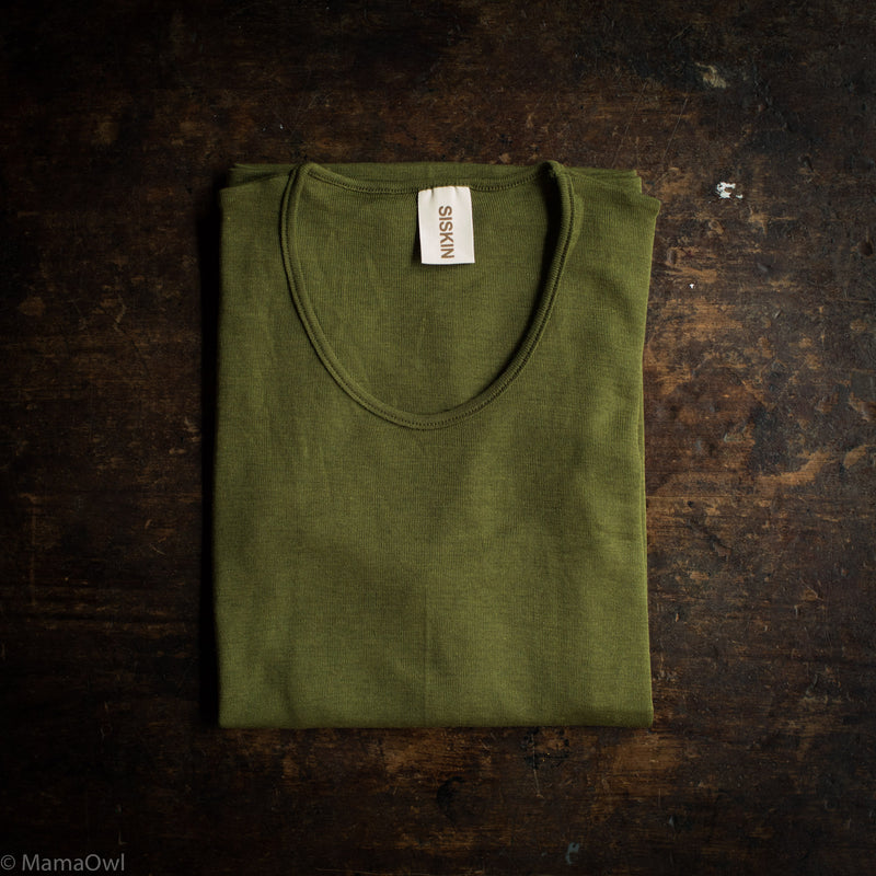 Lark Women's Top - Merino Wool & Silk - Moss