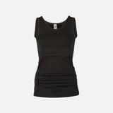 Womens Merino Wool & Silk Maternity Top - Black