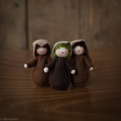Handmade Wool Seed Babies - Set of 3 - White
