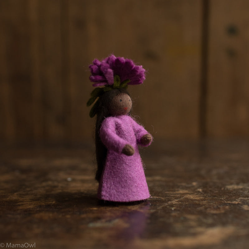 Handmade Wool Fairy - Michaelmas Daisy - Black