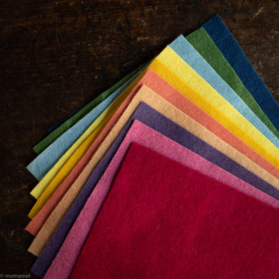 Large Wool Felt Sheets - Bold Colours