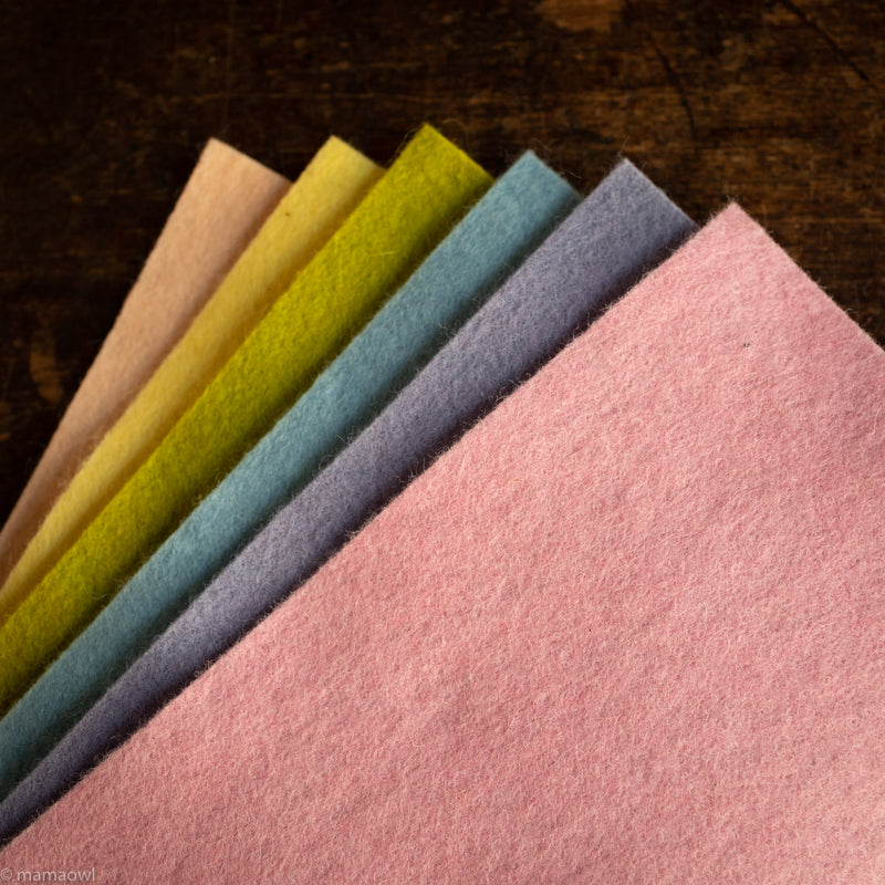 Small Wool Felt Sheets - Pastel Colours