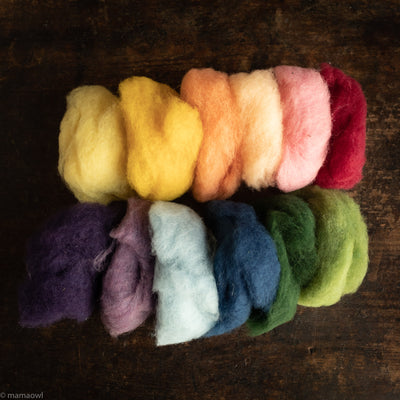Plant Dyed Felting Wool - Mixed Colours