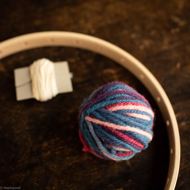 Round Weaving Frame With Wool