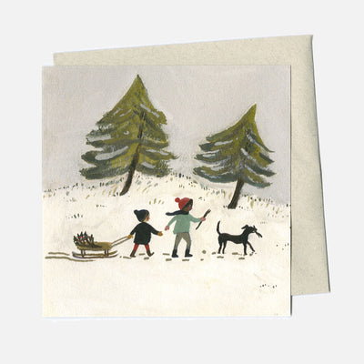 Greeting Card - Out In The Snow