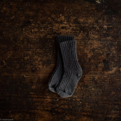 Merino Wool Socks - Dark Grey Melange