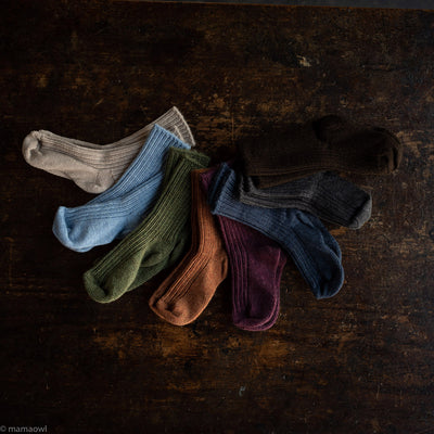 Merino Wool Socks - Aubergine Melange