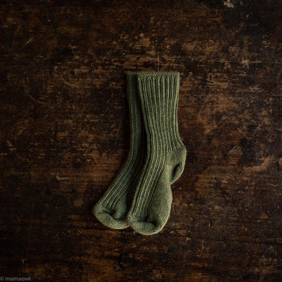 Merino Wool Socks - Moss Melange