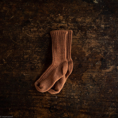 Wool Rib Tights in Light Brown Melange by MP Denmark – Junior Edition