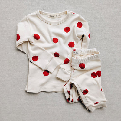 Cotton Spotted Pyjamas - Red
