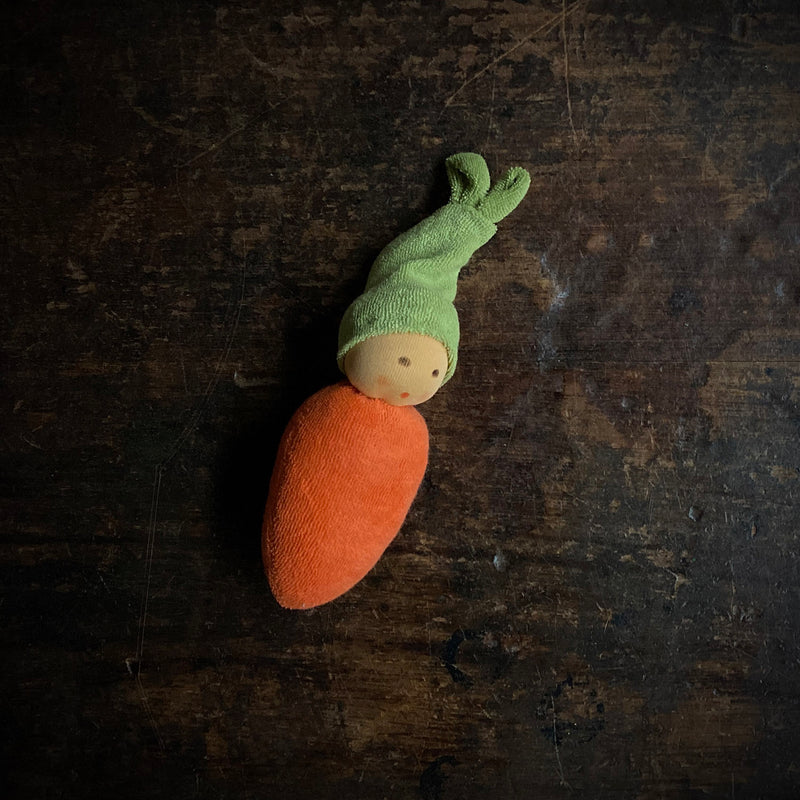 Handmade Cotton/Wool Carrot Rattle