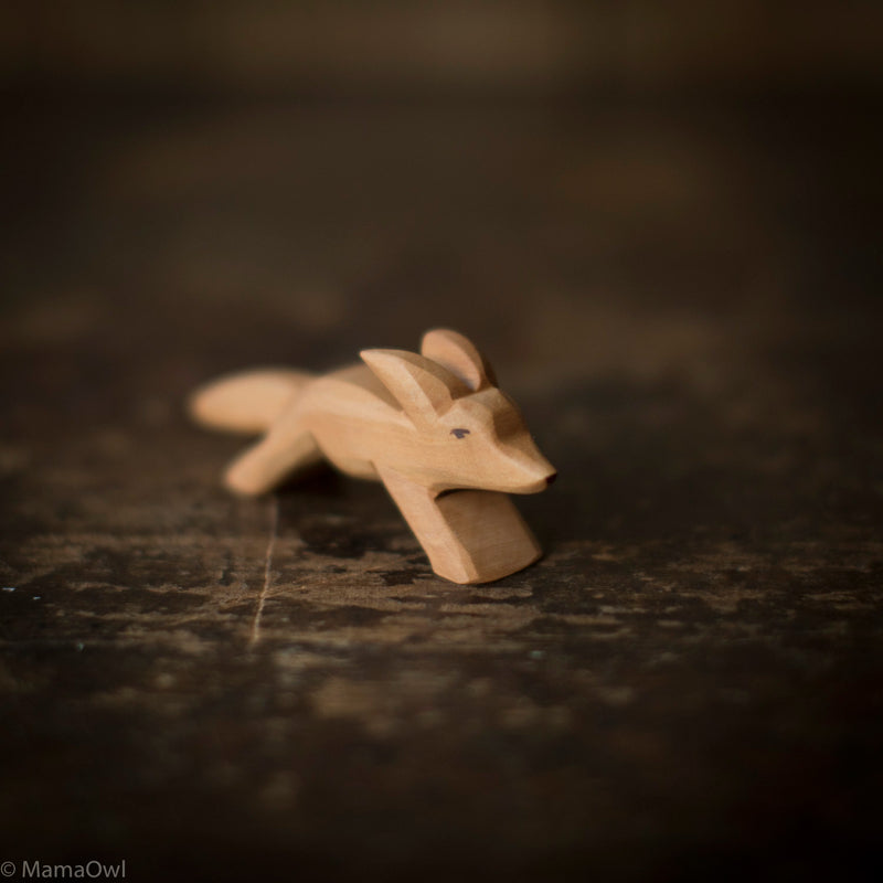 Handcrafted Wooden Running Fox