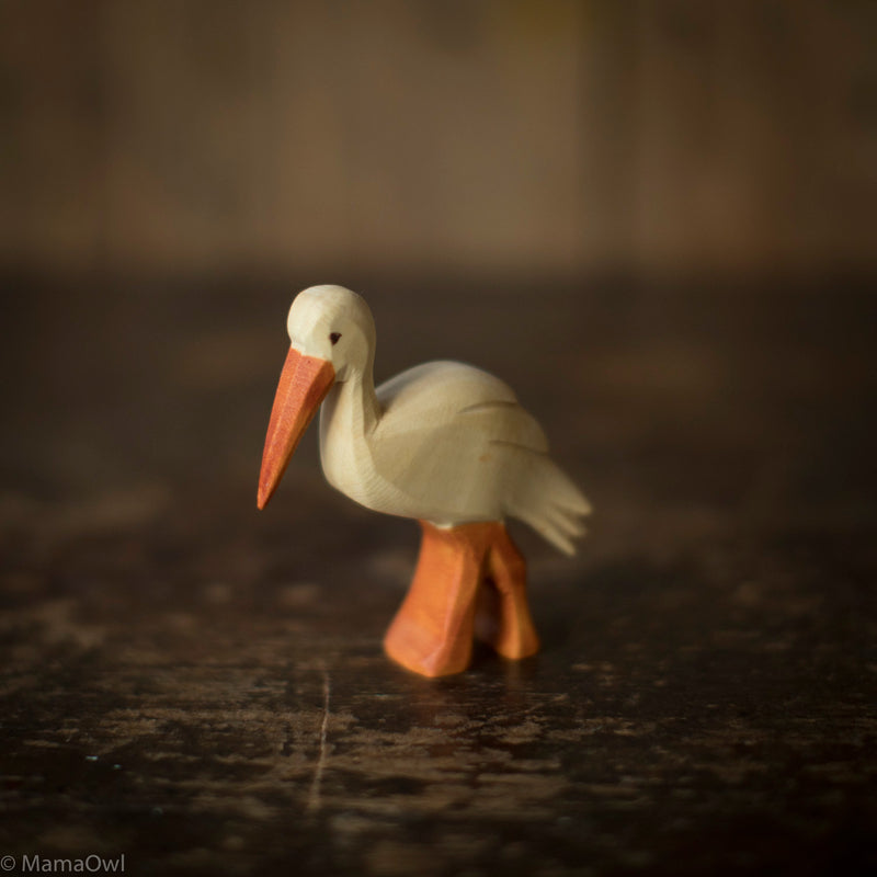 Handcrafted Wooden Stork