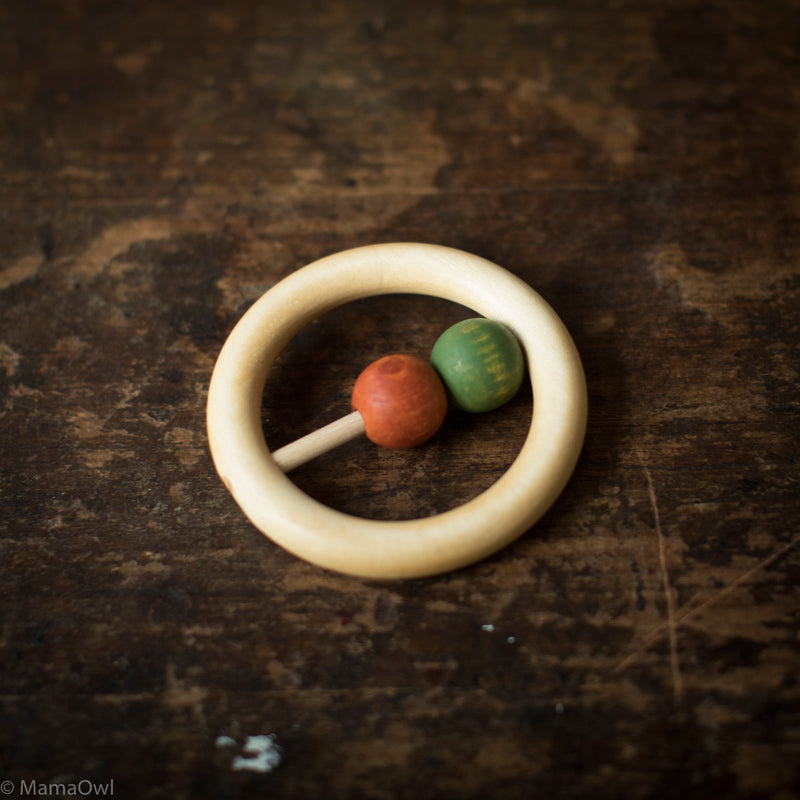 Hand Crafted Wooden Ring Rattle