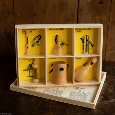 Handmade Wooden Bird Callers - North American Birds - Set of 6