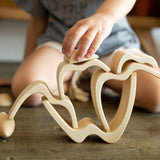Handmade Wooden Mountains Arch Stacker  - Natural