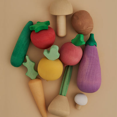 Handmade Wooden Vegetables Set