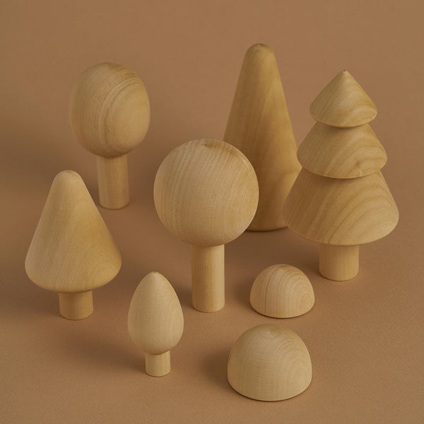 Handmade Wooden Forest Set - Natural