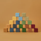 Handmade Wooden 20 Piece Cube Set - Earth