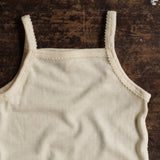 Merino Wool/Silk Pointelle Strappy Vest - Pearl