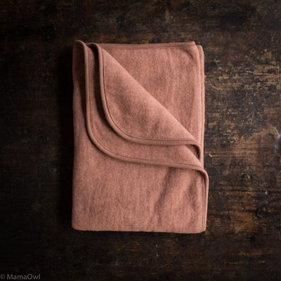 Dipper Swaddle/Baby Blanket - Merino Wool Fleece - Russet Rose