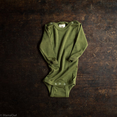 Swallow Baby Body - Merino Wool & Silk - Moss
