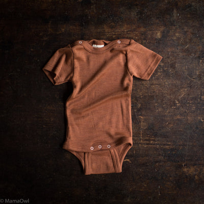 Crane Baby Body - Merino Wool & Silk - Deep Rust
