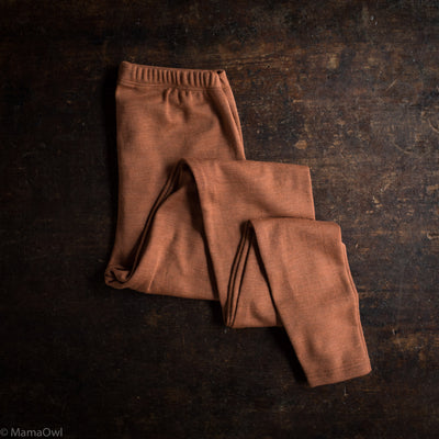 Finch Women's Leggings - Merino Wool & Silk - Deep Rust