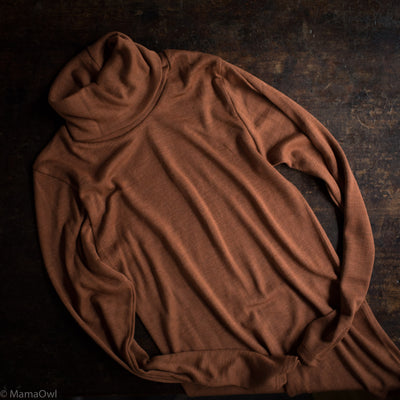 Auk Women's Top - Merino Wool & Silk - Deep Rust