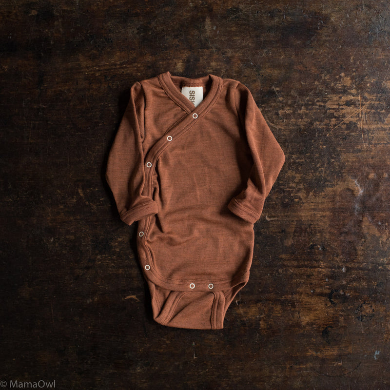 Moa Baby Body - Merino Wool & Silk - Deep Rust