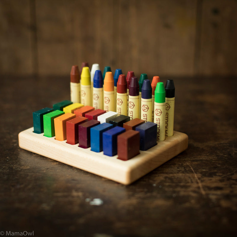 Handmade Maple Wax Block & Crayon Holder 16/16