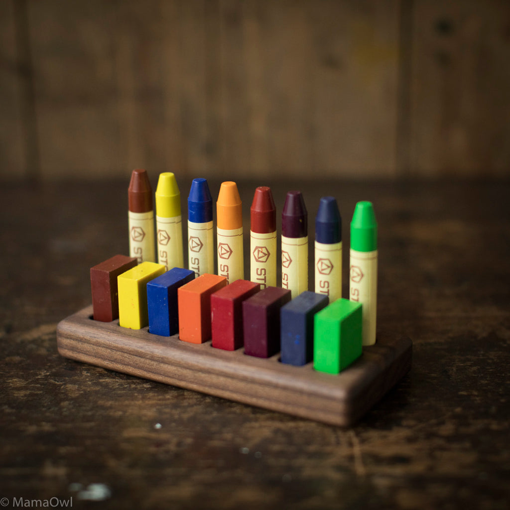 Wooden Beeswax Crayon Holder