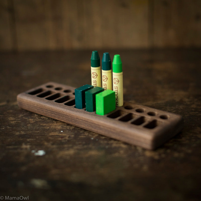 Handmade Walnut Wax Block & Crayon Holder 12/12