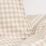 Cotton Duvet & Pillow Cover - Gingham Oat - 140x200/60x63cm