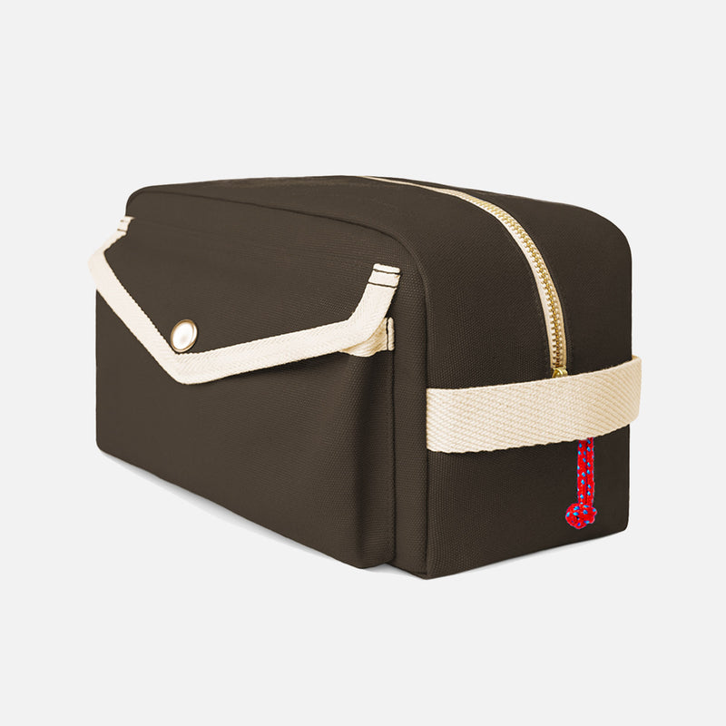 Cotton Canvas Dopp Toiletry Bag - Khaki