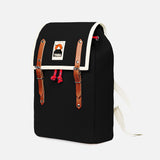 Cotton Canvas Matra Mini Backpack With Cotton Strap - Black