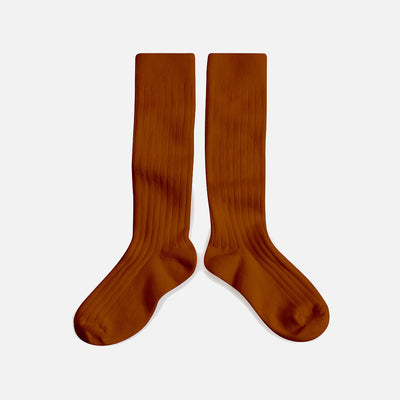 Adult's Cotton Knee Socks - Cinnamon