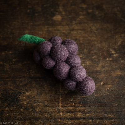Felted Wool Bunch of Grapes - Red
