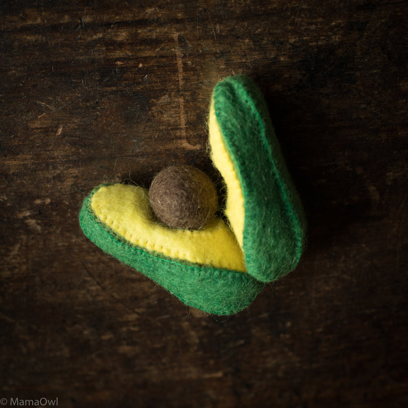 Felted Wool Fruit Avocado