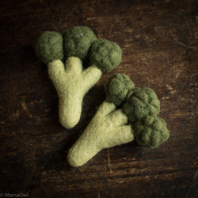 Felted Wool Vegetable Broccoli - Set of 2