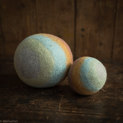 Felted Wool Rainbow Balls - Earth