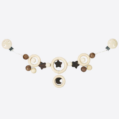 Wooden Stars and Moons Pram Chain - Natural