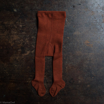 Baby & Kids Thick Merino Wool/Cotton Tights - Copper