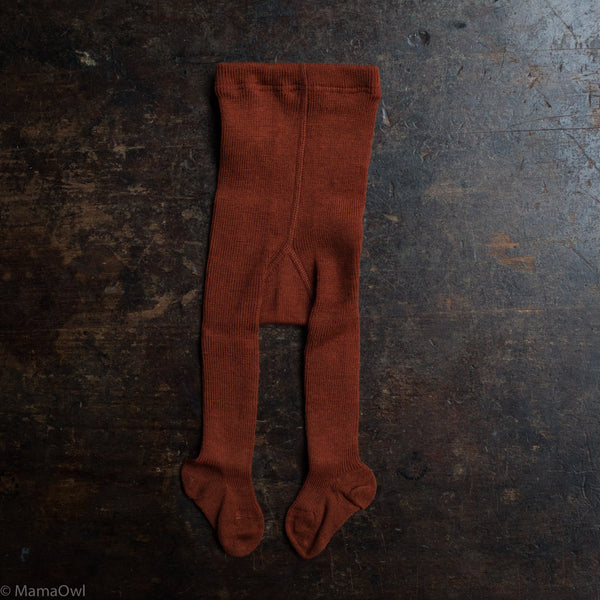 Baby & Kids Thick Merino Wool/Cotton Tights - Copper