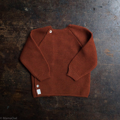 Baby Merino Wool Wrap Cardigan - Copper